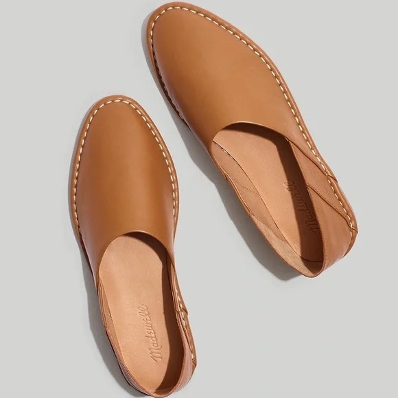 Madewell Shoes - MADEWELL New Stitches Cognac Flat/Mule Style Upper Leather Shoes Size 10.